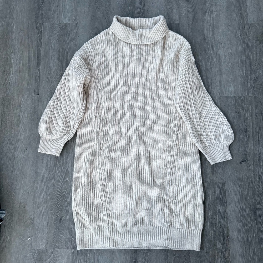 GAP Cozy Cream Turtleneck Sweater Dress